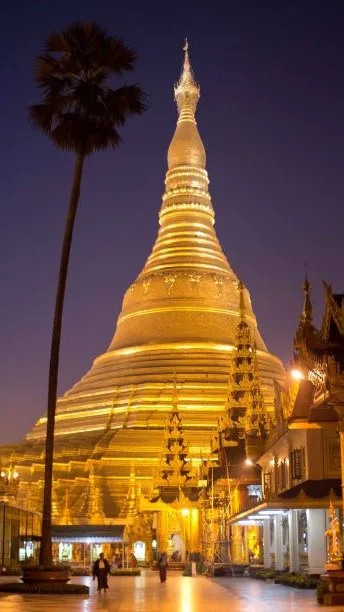 Shwedagon Pagoda at night, Yangon, Myanmar